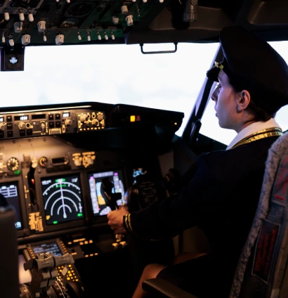 Pilots in the cockpit of aircraft