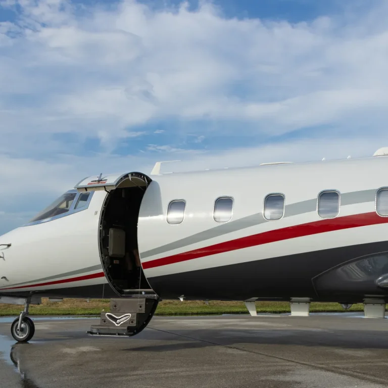 N106FF Learjet 60XR forward fuselage with airstair door open
