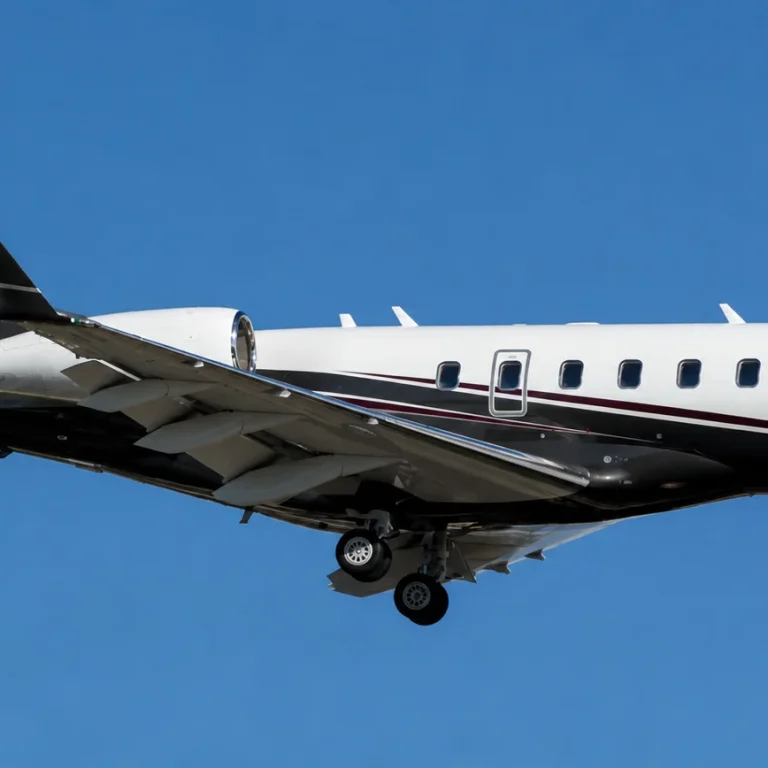 Challenger 300 private jet in flight