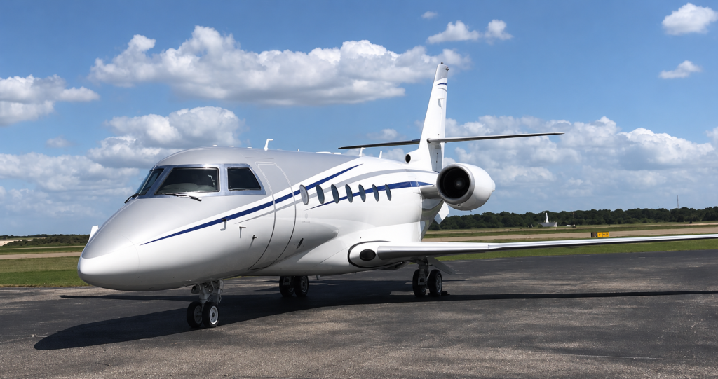 Gulfstream G200 on the ramp