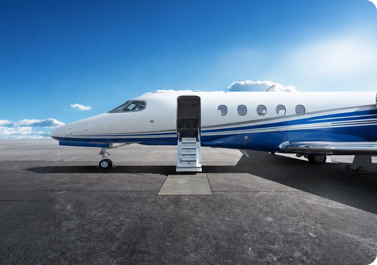 N106FF Learjet 60XR private jet on the ramp with airstairs deployed
